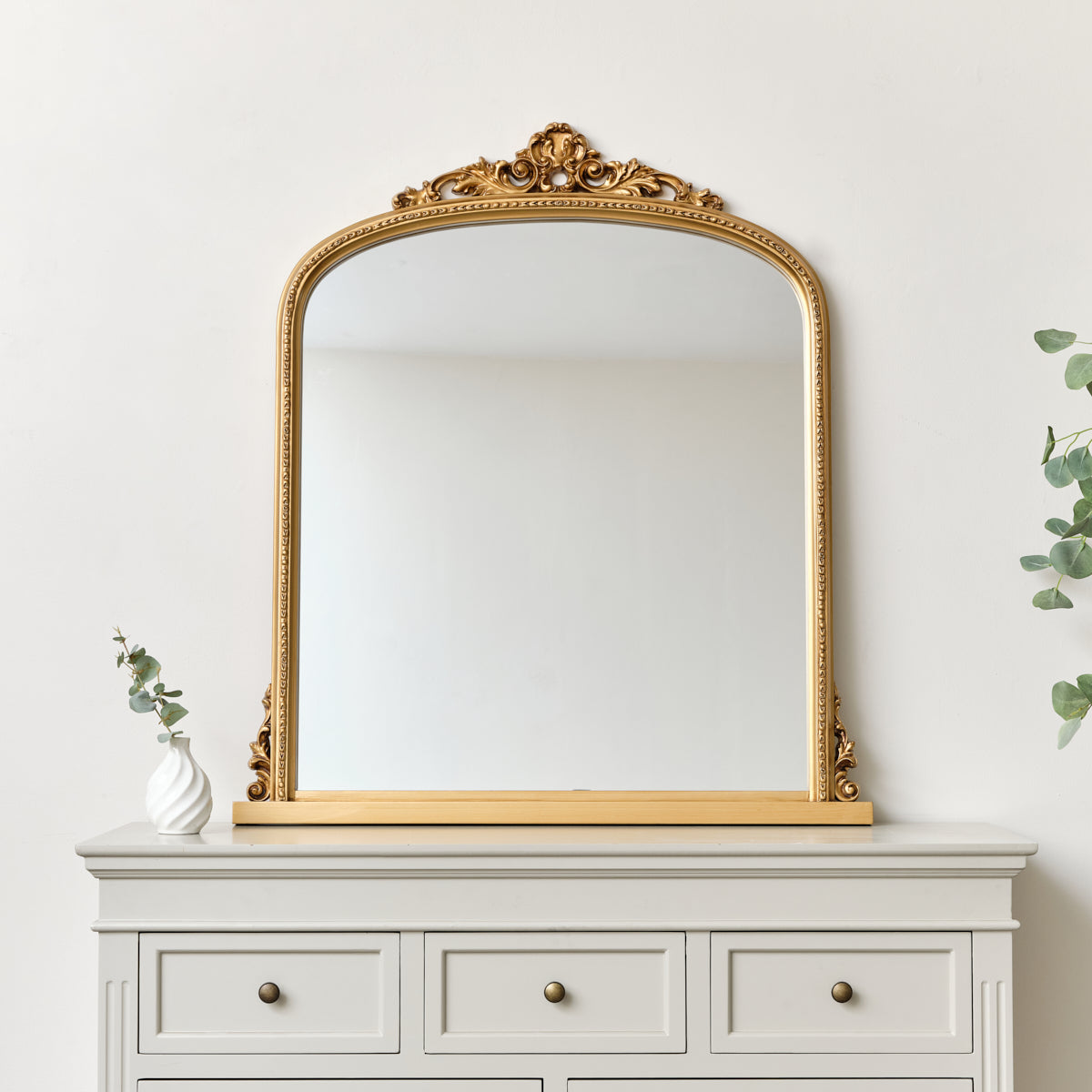 Antique Gold Ornate Arch Overmantle Mirror 88cm x 100cm – Melody Maison Ltd