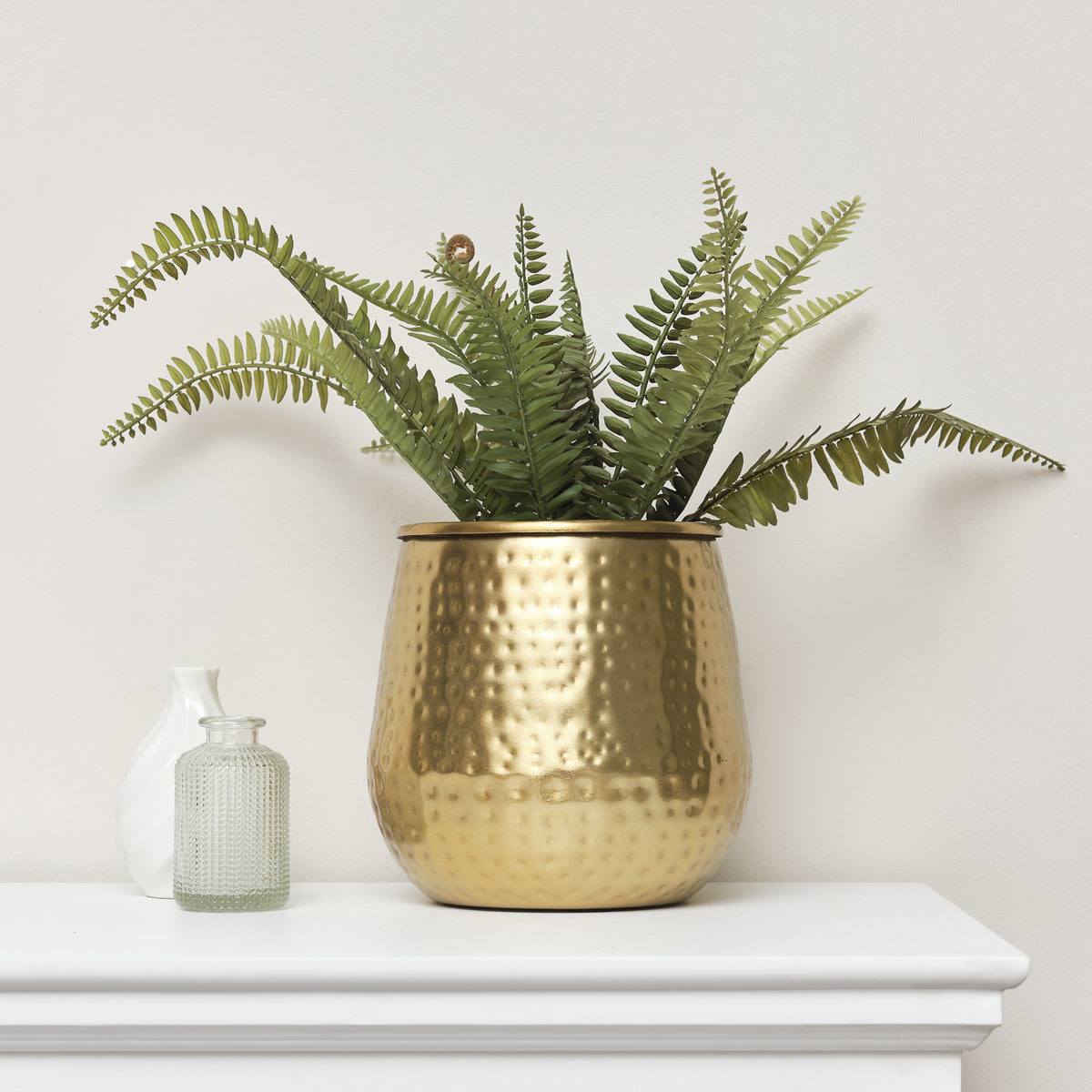 gold hammered plant pot Gold Hammered Metal Planter – Melody Maison
