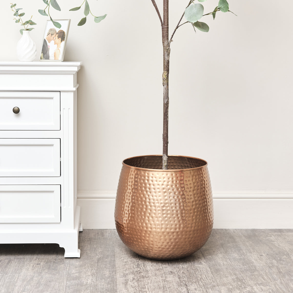 large copper pots for plants Large Copper Hammered Metal Planter – Melody Maison