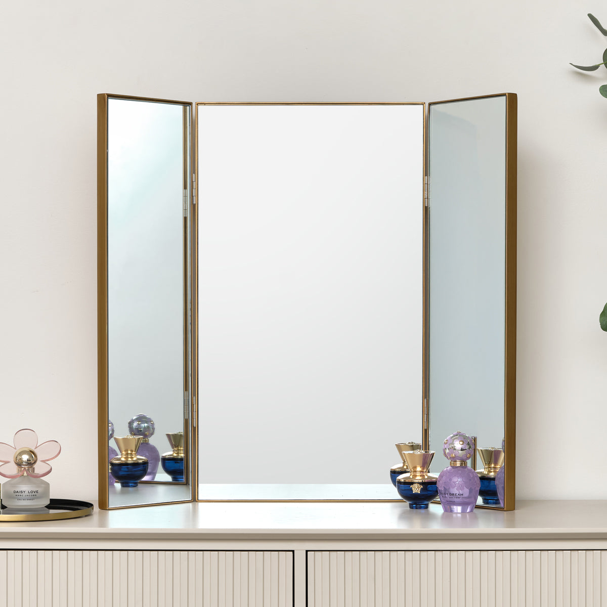 Large Gold Dressing Table Triple Mirror Melody Maison Ltd Large Gold Dressing Table Triple Mirror Melody Maison Ltd