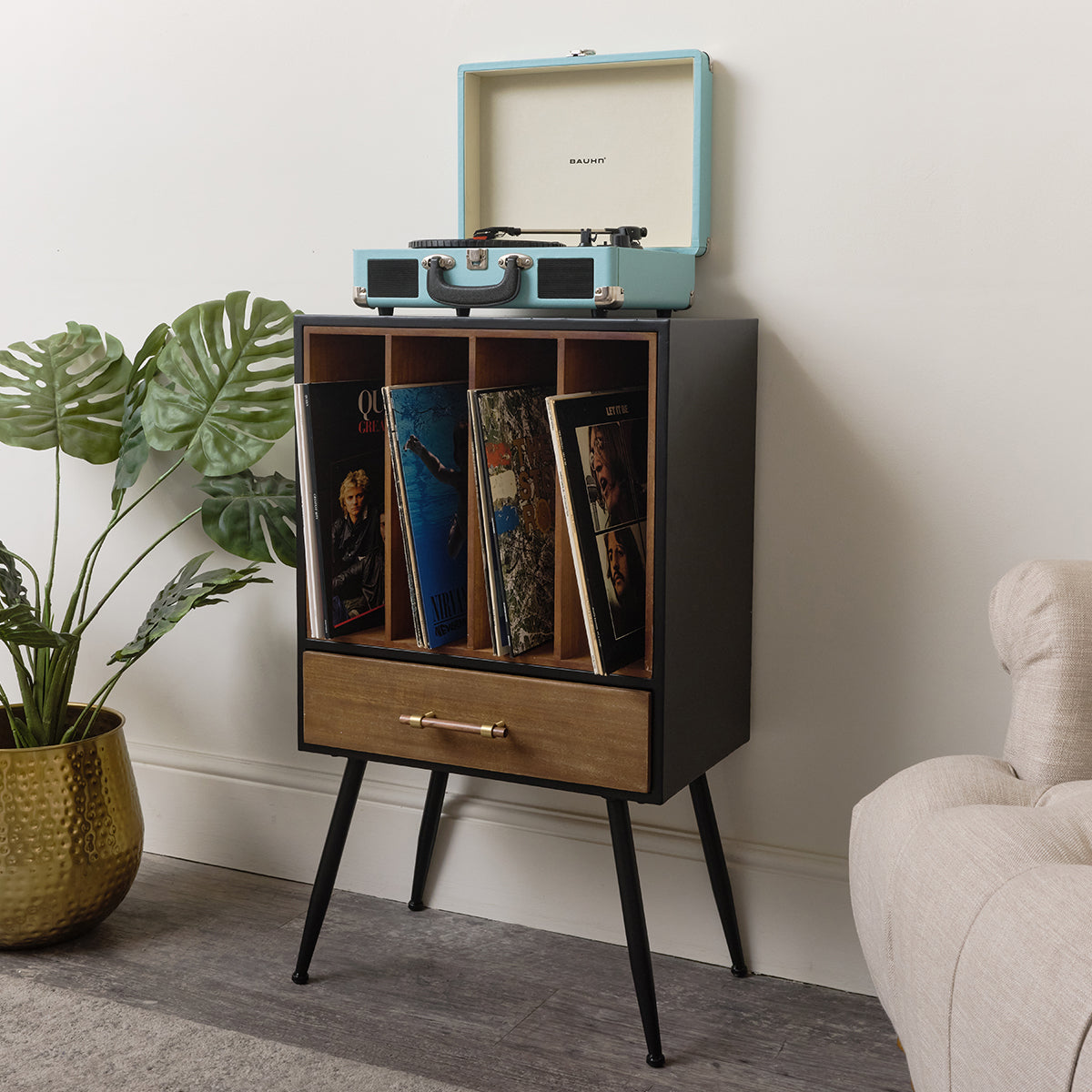 Mid-Century Modern Vinyl Record Storage Cabinet – Melody Maison