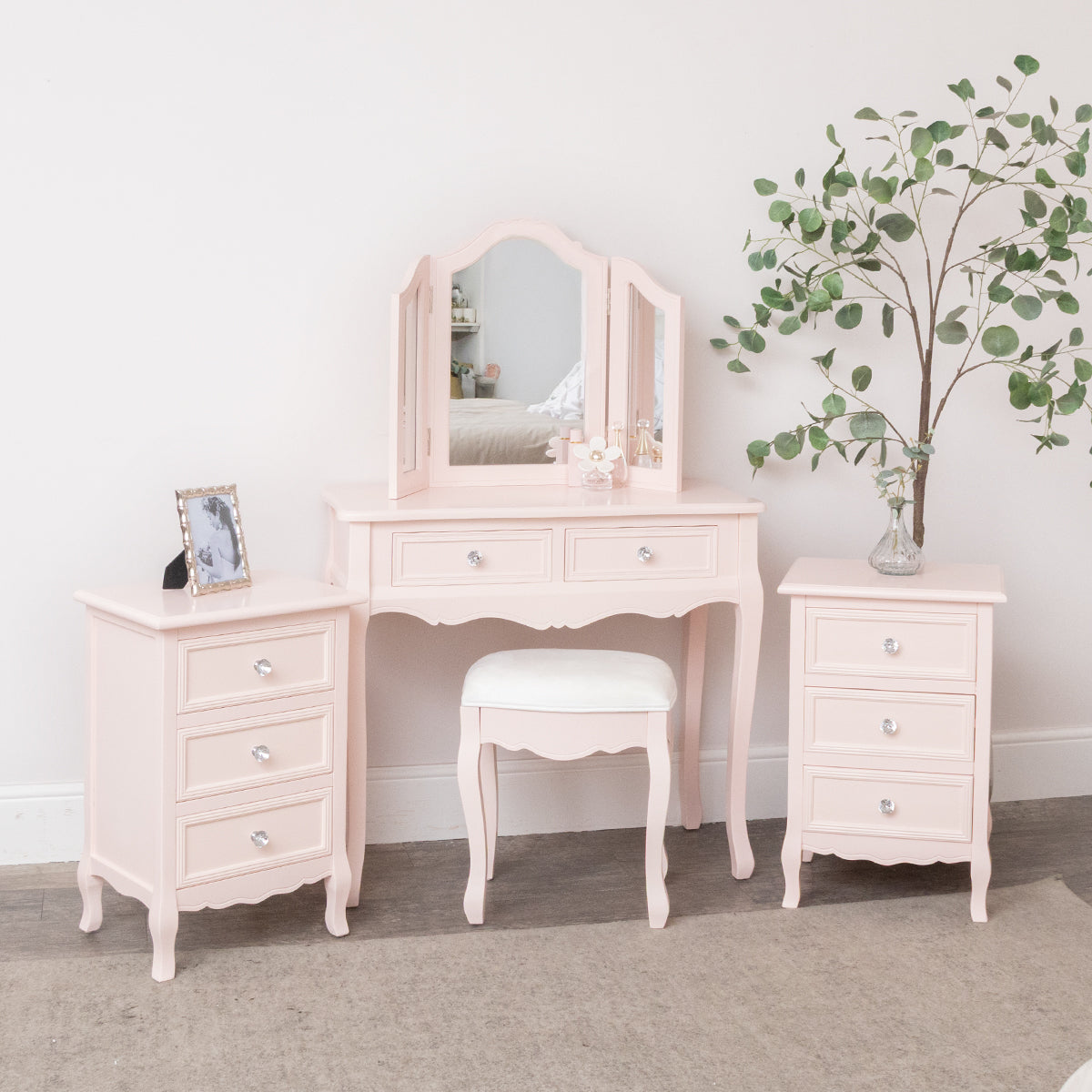 pink dressing table and stool Amazon.com: Makeup Vanity Desk And Cushioned Stool Set, Dressing Table With 3-Color LED Lighted Mirror, Vanity Table With Large Drawer And Storage Cabinet, For Girls Bedroom ( Color : Pink A ,