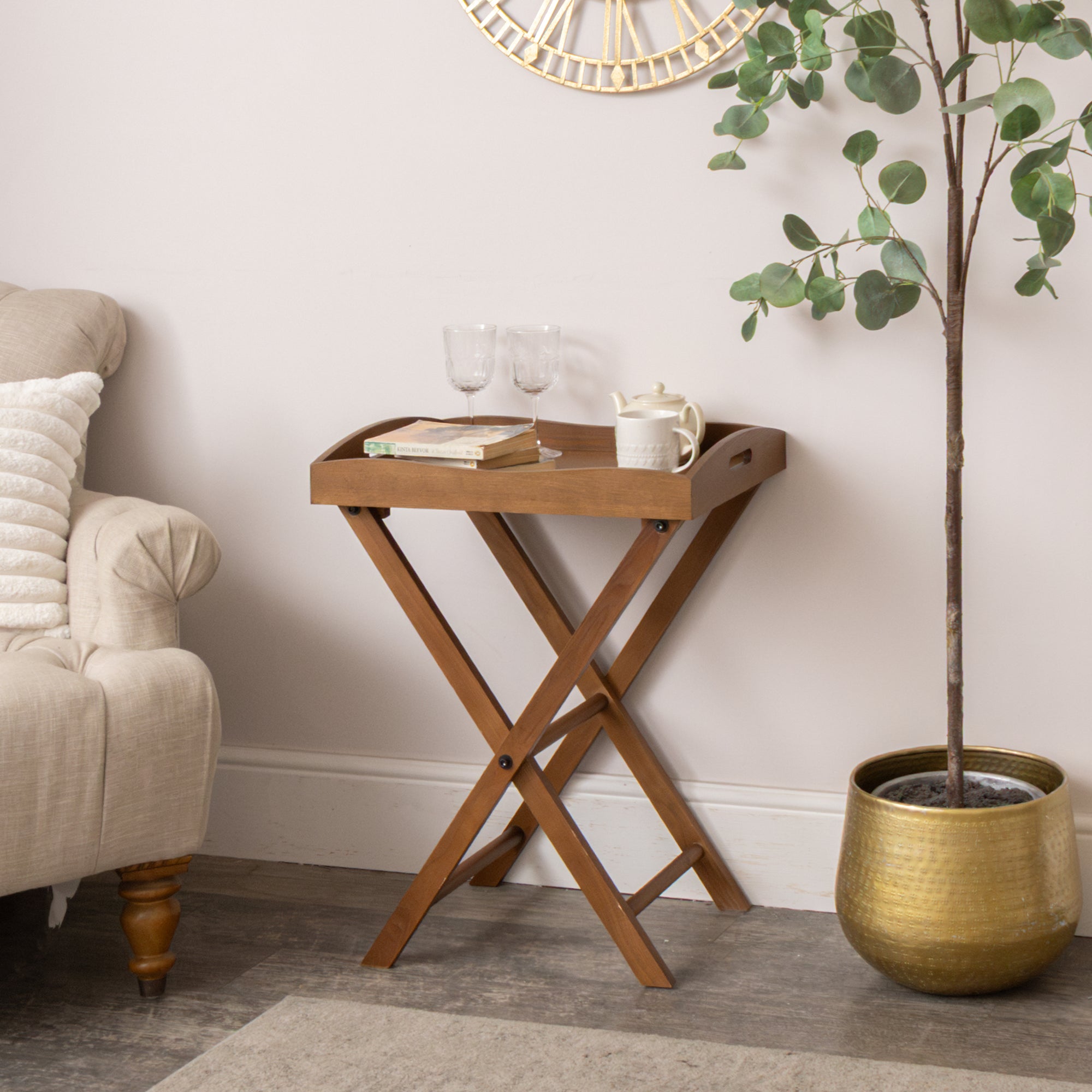 Rectangular Wood Butler's Tray Style Side Table - Ashwell Range