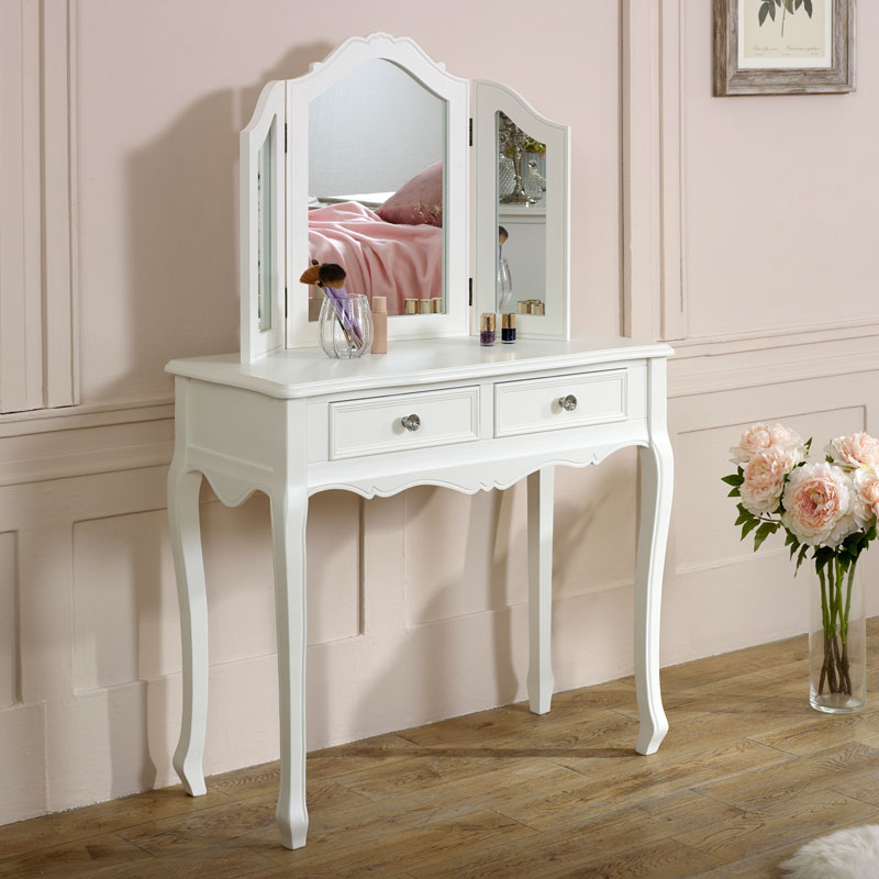 White Dressing Table & Mirror Set White Dressing Table & Mirror Set