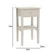 One Drawer Bedside Table - Abbey Pale Ivory Range