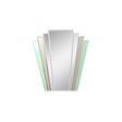 Green & Mocha Glass Art Deco Fan Wall Mirror 75cm x 68cm