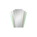 Green & Mocha Glass Art Deco Fan Wall Mirror 75cm x 68cm