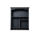 Black Wall Mounted Plate Rack with Gold Hooks