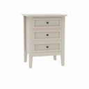 Pair of 3 Drawer Bedside Table - Rowley Pale Cream Range