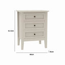 3 Drawer Bedside Table - Rowley Pale Cream Range