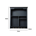 Black Wall Mounted Plate Rack with Gold Hooks