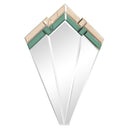 Green & Pink Glass Art Deco Fan Wall Mirror 60cm x 40cm