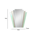 Green & Mocha Glass Art Deco Fan Wall Mirror 75cm x 68cm