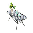 Ornate Black & Gold Metal Garden Table 100cm x 50cm