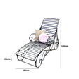 Ornate Black & Gold Metal Garden Sun Lounger 100cm x 60cm