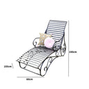 Ornate Black & Gold Metal Garden Sun Lounger 100cm x 60cm