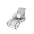 Ornate Black & Gold Metal Garden Sun Lounger 100cm x 60cm