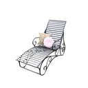 Ornate Black & Gold Metal Garden Sun Lounger 100cm x 60cm