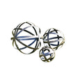 Set Of 3 Black & Gold Decorative Garden Spheres