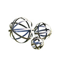 Set Of 3 Black & Gold Decorative Garden Spheres