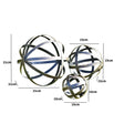 Set Of 3 Black & Gold Decorative Garden Spheres