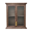 Wooden Reeded Glass Wall Cabinet
