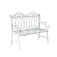 Ornate Distressed Grey Metal Garden Bench 98cm x 114cm