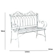 Ornate Distressed Grey Metal Garden Bench 98cm x 114cm