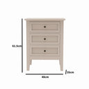 3 Drawer Bedside Table - Rowley Taupe Grey Range