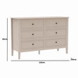 Large 6 Drawer Chest of Drawers - Rowley Taupe Grey Range