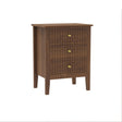 3 Drawer Bedside Table - Hales Dark Wood Range