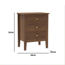 Pair of 3 Drawer Bedside Tables - Hales Dark Wood Range