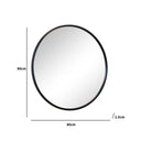 Large Round Black Framed Wall Mirror 80cm x 80cm