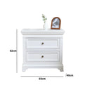 Large White Two Drawer Bedside Table - Daventry White Range