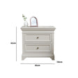Large Taupe-Grey Two Drawer Bedside Table - Daventry Taupe-Grey Range