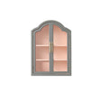 Arched Khaki Green & Peach Wall Cabinet 79cm x 57cm