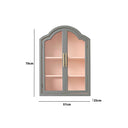 Arched Khaki Green & Peach Wall Cabinet 79cm x 57cm