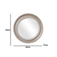 Round Rustic Pale Brown Wood Effect Wall Mirror 65cm x 65cm