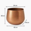 Large Copper Hammered Metal Planter