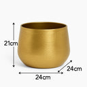 Medium Round Gold Patterned Planter
