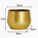 Small Round Gold Patterned Planter