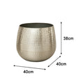 Large Silver Hammered Metal Planter