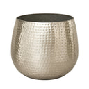 Large Silver Hammered Metal Planter