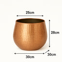 Medium Copper Hammered Metal Planter