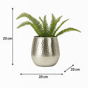 Silver Hammered Metal Planter