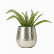 Silver Hammered Metal Planter