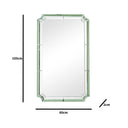 Rectangle Green Glass Art Deco Wall Mirror 60cm x 100cm