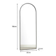 Large Black Arched Leaner Mirror 150cm x 60cm
