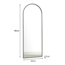Large Black Arched Leaner Mirror 150cm x 60cm
