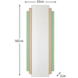 Large Frameless Pink & Green Glass Art Deco Wall Mirror 52cm x 142cm
